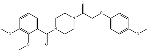 1-(2,3-dimethoxybenzoyl)-4-[(4-methoxyphenoxy)acetyl]piperazine 结构式
