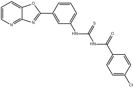 4-chloro-N-{[3-([1,3]oxazolo[4,5-b]pyridin-2-yl)phenyl]carbamothioyl}benzamide 结构式