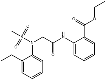 ethyl 2-(2-(N-(2-ethylphenyl)methylsulfonamido)acetamido)benzoate,425415-35-6,结构式