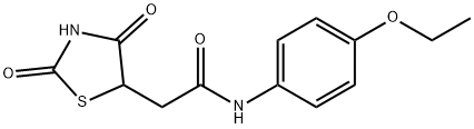 2-(2,4-dioxo-1,3-thiazolidin-5-yl)-N-(4-ethoxyphenyl)acetamide,425648-10-8,结构式