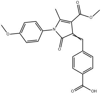 (Z)-4-((4-(methoxycarbonyl)-1-(4-methoxyphenyl)-5-methyl-2-oxo-1H-pyrrol-3(2H)-ylidene)methyl)benzoic acid Struktur