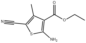 _2-氨基-5-氰基-3-甲基噻吩-4-甲酸乙酯, 43028-74-6, 结构式