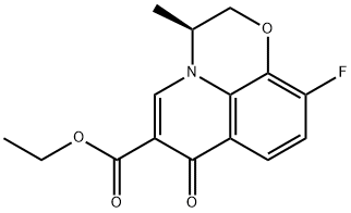 ethyl (S)-10-fluoro-3-methyl-7-oxo- 2,3-dihydro-7H-[1,4]oxazino[2,3,4-ij]quinoline-6-carboxylate 化学構造式