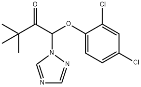 1-(2,4-dichloro-phenoxy)-3,3-dimethyl-1-[1,2,4]triazol-1-yl-butan-2-one Struktur