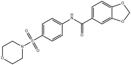 N-[4-(morpholin-4-ylsulfonyl)phenyl]-1,3-benzodioxole-5-carboxamide 结构式