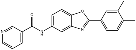 N-[2-(3,4-dimethylphenyl)-1,3-benzoxazol-5-yl]pyridine-3-carboxamide 结构式