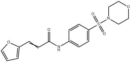 (2E)-3-(furan-2-yl)-N-[4-(morpholin-4-ylsulfonyl)phenyl]prop-2-enamide 化学構造式