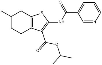 isopropyl 6-methyl-2-(nicotinamido)-4,5,6,7-tetrahydrobenzo[b]thiophene-3-carboxylate 化学構造式