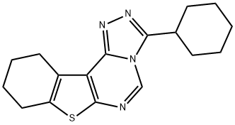 3-cyclohexyl-8,9,10,11-tetrahydro[1]benzothieno[3,2-e][1,2,4]triazolo[4,3-c]pyrimidine 化学構造式