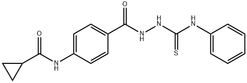 N-(4-{[2-(anilinocarbonothioyl)hydrazino]carbonyl}phenyl)cyclopropanecarboxamide Struktur