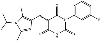 444800-45-7 (5E)-5-{[2,5-dimethyl-1-(propan-2-yl)-1H-pyrrol-3-yl]methylidene}-1-(3-fluorophenyl)-2-thioxodihydropyrimidine-4,6(1H,5H)-dione