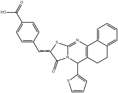 445405-12-9 4-{(Z)-[9-oxo-7-(thiophen-2-yl)-5,7-dihydro-6H-benzo[h][1,3]thiazolo[2,3-b]quinazolin-10(9H)-ylidene]methyl}benzoic acid