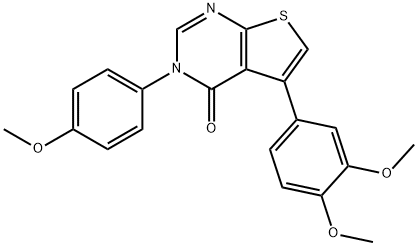 5-(3,4-dimethoxyphenyl)-3-(4-methoxyphenyl)thieno[2,3-d]pyrimidin-4(3H)-one Struktur