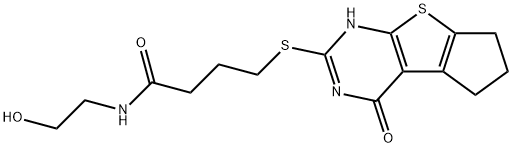 N-(2-hydroxyethyl)-4-[(4-oxo-3,5,6,7-tetrahydro-4H-cyclopenta[4,5]thieno[2,3-d]pyrimidin-2-yl)sulfanyl]butanamide|