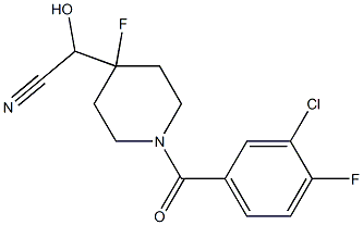 2-(1-(3-氯-4-氟苯甲酰)-4-氟哌啶-4-基)-2-羟基乙腈, 448920-98-7, 结构式