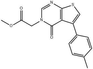 methyl 2-(4-oxo-5-(p-tolyl)thieno[2,3-d]pyrimidin-3(4H)-yl)acetate 化学構造式