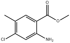 2-Amino-4-chloro-5-methyl-benzoic acid methyl ester 化学構造式