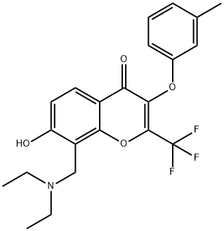 8-[(diethylamino)methyl]-7-hydroxy-3-(3-methylphenoxy)-2-(trifluoromethyl)-4H-chromen-4-one 结构式