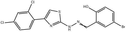 4-bromo-2-[(E)-{2-[4-(2,4-dichlorophenyl)-1,3-thiazol-2-yl]hydrazinylidene}methyl]phenol Structure