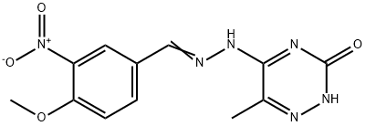 3-nitro-4-methoxybenzaldehyde (6-methyl-3-oxo-2,3-dihydro-1,2,4-triazin-5-yl)hydrazone Struktur