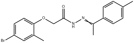 2-(4-bromo-2-methylphenoxy)-N'-[1-(4-methylphenyl)ethylidene]acetohydrazide 结构式