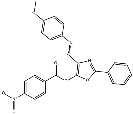 (Z)-4-(((4-methoxyphenyl)imino)methyl)-2-phenyloxazol-5-yl 4-nitrobenzoate Structure