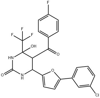 6-[5-(3-chlorophenyl)furan-2-yl]-5-[(4-fluorophenyl)carbonyl]-4-hydroxy-4-(trifluoromethyl)tetrahydropyrimidin-2(1H)-one|