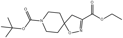 8-tert-butyl 3-ethyl 1-oxa-2,8-diazaspiro[4.5]dec-2-ene-3,8-dicarboxylate Struktur