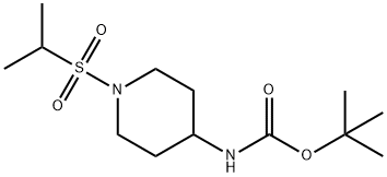 TERT-ブチル 1-(イソプロピルスルホニル)ピペリジン-4-イルカルバメ-ト 化学構造式