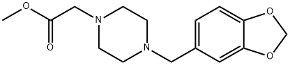 methyl 2-(4-(benzo[d][1,3]dioxol-5-ylmethyl)piperazin-1-yl)acetate Struktur