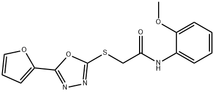 2-{[5-(2-furyl)-1,3,4-oxadiazol-2-yl]sulfanyl}-N-(2-methoxyphenyl)acetamide 结构式