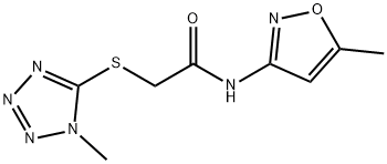 486408-45-1 2-((1-甲基-1H-四唑-5-基)硫基)-N-(5-甲基异恶唑-3-基)乙酰胺