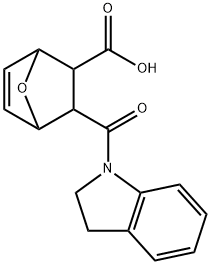 3-(indoline-1-carbonyl)-7-oxabicyclo[2.2.1]hept-5-ene-2-carboxylic acid Struktur