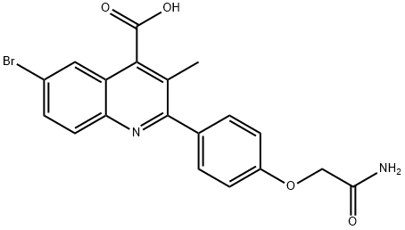 2-(4-(2-amino-2-oxoethoxy)phenyl)-6-bromo-3-methylquinoline-4-carboxylic acid Structure