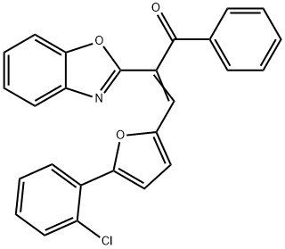 (2Z)-2-(1,3-benzoxazol-2-yl)-3-[5-(2-chlorophenyl)furan-2-yl]-1-phenylprop-2-en-1-one,494200-44-1,结构式