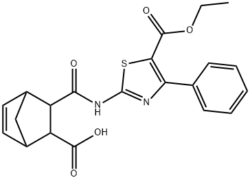 3-((5-(ethoxycarbonyl)-4-phenylthiazol-2-yl)carbamoyl)bicyclo[2.2.1]hept-5-ene-2-carboxylic acid Structure