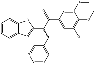 (2E)-2-(1,3-benzoxazol-2-yl)-3-(pyridin-3-yl)-1-(3,4,5-trimethoxyphenyl)prop-2-en-1-one 结构式