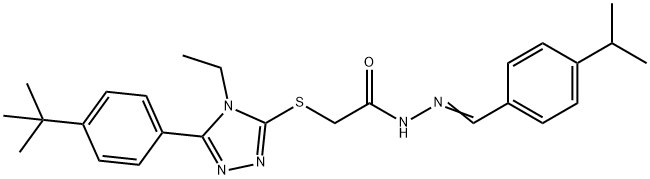 2-{[5-(4-tert-butylphenyl)-4-ethyl-4H-1,2,4-triazol-3-yl]sulfanyl}-N'-{(E)-[4-(propan-2-yl)phenyl]methylidene}acetohydrazide Structure