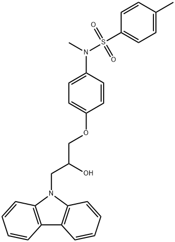 N-{4-[3-(9H-carbazol-9-yl)-2-hydroxypropoxy]phenyl}-N,4-dimethylbenzenesulfonamide,497077-26-6,结构式