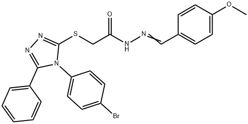 2-{[4-(4-bromophenyl)-5-phenyl-4H-1,2,4-triazol-3-yl]sulfanyl}-N'-[(E)-(4-methoxyphenyl)methylidene]acetohydrazide Structure