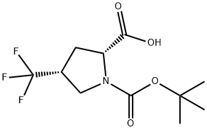 (2R,4R)-1-(叔-丁氧羰基)-4-(三氟甲基)吡咯烷-2-羧酸,497103-78-3,结构式