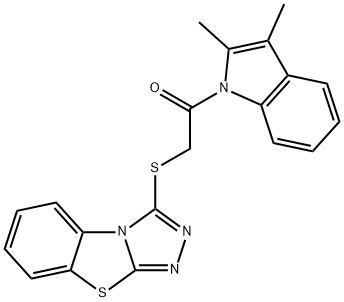 1-(2,3-dimethyl-1H-indol-1-yl)-2-([1,2,4]triazolo[3,4-b][1,3]benzothiazol-3-ylsulfanyl)ethanone Structure