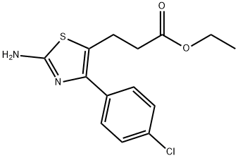 Ethyl 3-(2-amino-4-(4-chlorophenyl)thiazol-5-yl)propanoate 化学構造式