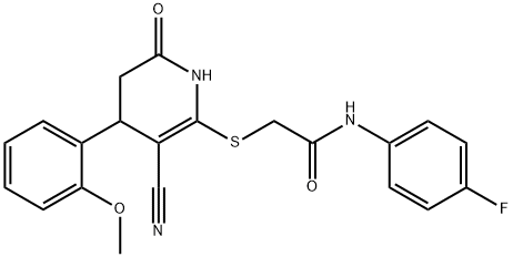 2-{[3-cyano-6-hydroxy-4-(2-methoxyphenyl)-4,5-dihydropyridin-2-yl]sulfanyl}-N-(4-fluorophenyl)acetamide Structure