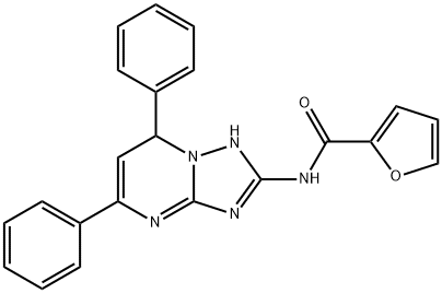 N-(5,7-diphenyl-4,7-dihydro[1,2,4]triazolo[1,5-a]pyrimidin-2-yl)furan-2-carboxamide,498570-03-9,结构式