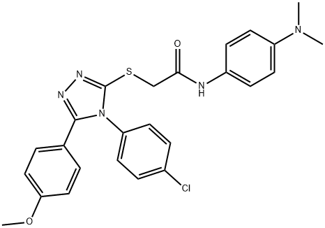 2-{[4-(4-chlorophenyl)-5-(4-methoxyphenyl)-4H-1,2,4-triazol-3-yl]sulfanyl}-N-[4-(dimethylamino)phenyl]acetamide|