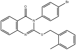 3-(4-bromophenyl)-2-[(2-methylbenzyl)sulfanyl]quinazolin-4(3H)-one Struktur