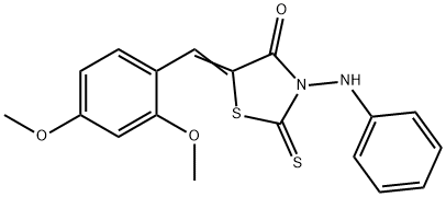 (5Z)-5-(2,4-dimethoxybenzylidene)-3-(phenylamino)-2-thioxo-1,3-thiazolidin-4-one,499208-56-9,结构式
