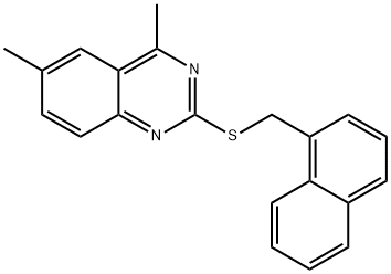 4,6-dimethyl-2-[(naphthalen-1-ylmethyl)sulfanyl]quinazoline 结构式