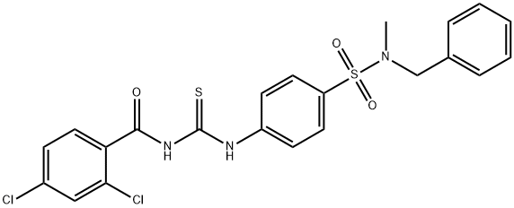 N-{[(4-{[benzyl(methyl)amino]sulfonyl}phenyl)amino]carbonothioyl}-2,4-dichlorobenzamide 结构式